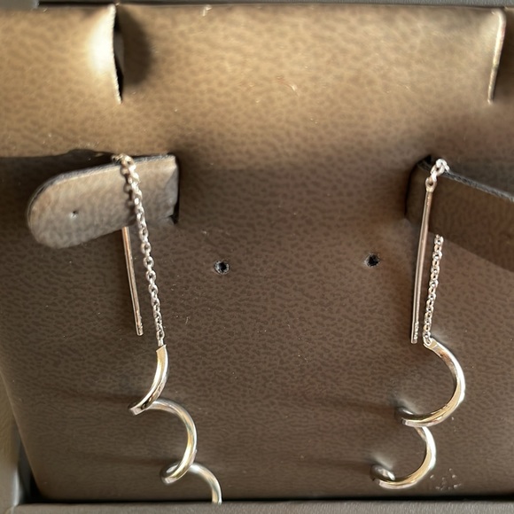 925 Sterling Silver Long Twisty Dangling Earrings | NWOT - Picture 4 of 4